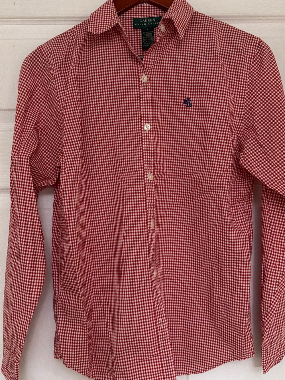 Ralph Lauren Red Gingham Button-Up Dress Shirt